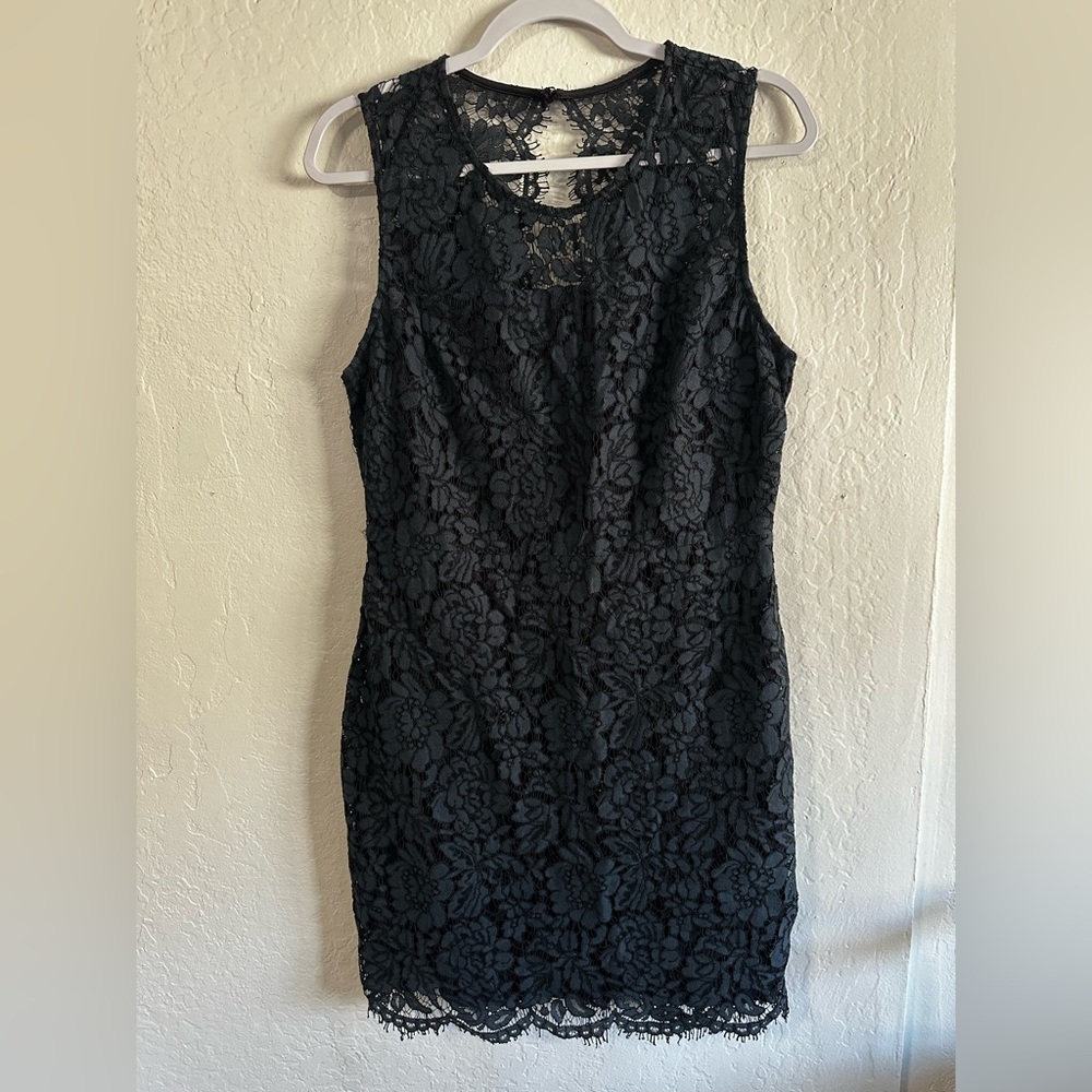 Banana Republic Black Floral Lace Mini Dress